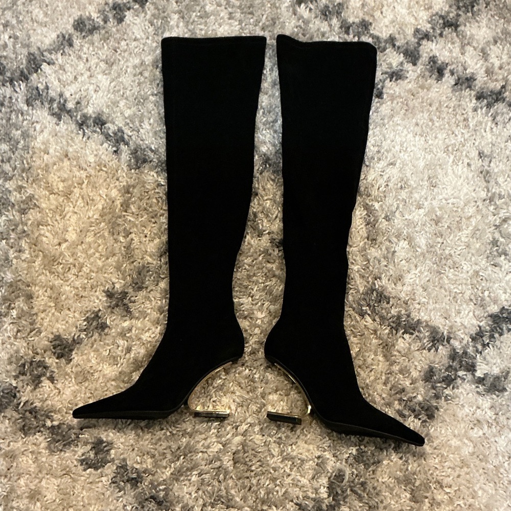 Jeffrey Campbell Black Over the Knee Boots